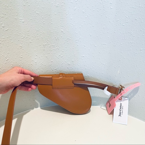 Juicy Couture Saddle Small Fanny Pack Belt Bag/Cognac/Sz:L-XL/NWT - Picture 7 of 10